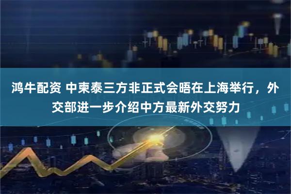 鸿牛配资 中柬泰三方非正式会晤在上海举行，外交部进一步介绍中方最新外交努力