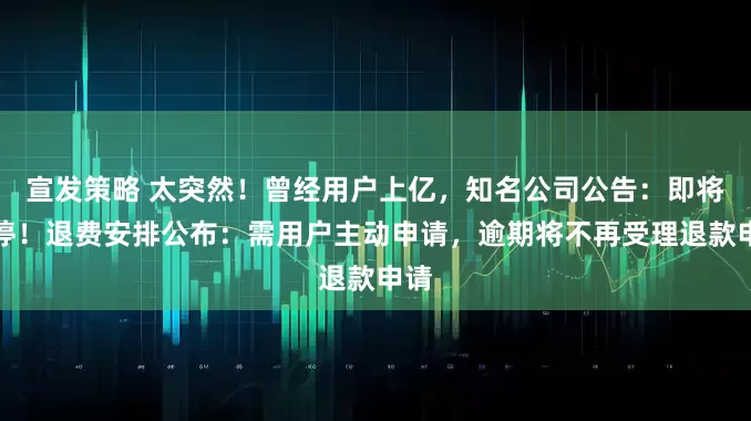 宣发策略 太突然！曾经用户上亿，知名公司公告：即将关停！退费安排公布：需用户主动申请，逾期将不再受理退款申请
